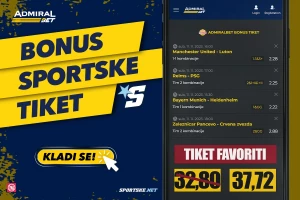 AdmiralBet i Sportske bonus tiket - Četiri favorita, kvota 37,72